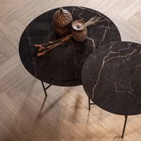 WOOOD Ronde Salontafel Vida Marmer 80cm - zwart - thumbnail