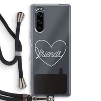 Friends heart pastel: Sony Xperia 5 Transparant Hoesje met koord
