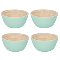 4x Bamboe snack schaaltjes pastelgroen 12 cm