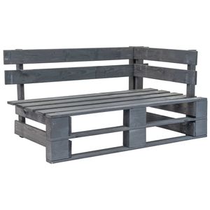 Tuinhoekbank pallet hout grijs