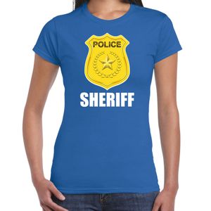 Politie / police embleem sheriff t-shirt blauw voor dames