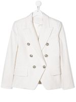 Balmain Kids blazer en tweed à boutons décoratifs - Blanc