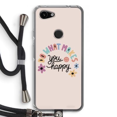 Happy days: Pixel 3a Transparant Hoesje met koord