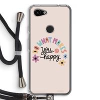 Happy days: Pixel 3a Transparant Hoesje met koord