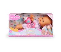 Famosa Nenuco babypop met zacht lijfje paars ongeveer 32 cm groot