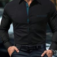 Bon&Bon Men's Dark Grey Long Sleeve Pocket Casual Shirt | Regular Fit Black-5 / XL