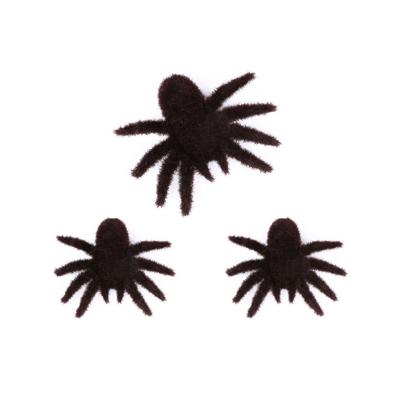 Halloween nep spinnen - 3x stuks - 8 x 10 cm - zwart - harige nep spinnen
