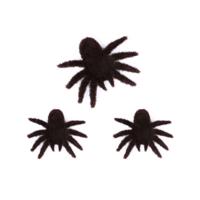 Halloween nep spinnen - 3x stuks - 8 x 10 cm - zwart - harige nep spinnen
