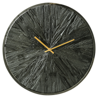 PTMD Klok Rolf zwart hout metalen rand rond S 42 X 4,5 X 42 - thumbnail