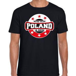 Have fear Poland is here /Polen supporter t-shirt zwart voor heren