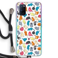 Kleurrijke katten: Oppo A52 Transparant Hoesje met koord
