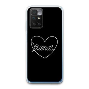 Friends heart black: Xiaomi Redmi 10 Transparant Hoesje
