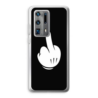Middle finger black: Huawei P40 Pro Plus Transparant Hoesje