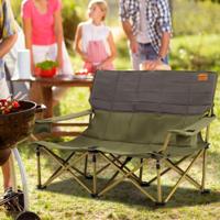 Oversized Campingstoel Opvouwbare Lounge Stoel met Bekerhouders Dikke Vulling 300 kg Capaciteit Stevige Dubbele Campingstoel voor Buitengebruik