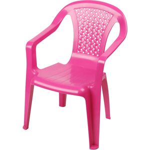 Sunnydays Kinderstoel - roze - kunststof - buiten/binnen - L37 x B35 x H52 cm - tuinstoelen   -