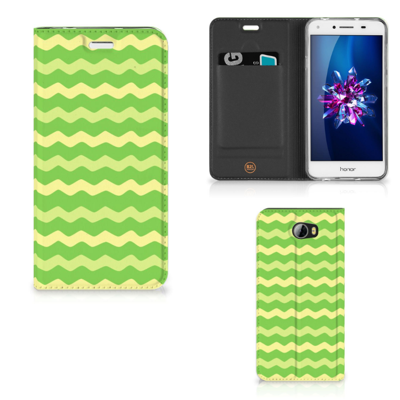 Huawei Y5 2 | Y6 Compact | Hoesje met Magneet | Waves Green