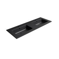 Dubbele Wastafel Keramiek Sapho Pura 122x46 cm Mat Zwart Dubbele Wastafel Keramiek Sapho Pura 122x46 cm Mat Zwart