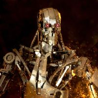 Metal Earth Iconx Terminator - T-800 Endoskeleton Metalen bouwpakket - thumbnail