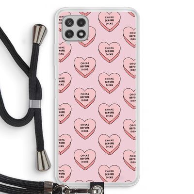 Chicks before dicks: Samsung Galaxy A22 4G Transparant Hoesje met koord