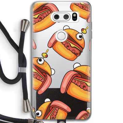 Hamburger: LG V30 Transparant Hoesje met koord