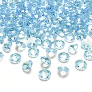 Hobby/decoratie nep diamantjes/steentjes - 50x - turquoise blauw - D1,2 x H0,7 cm
