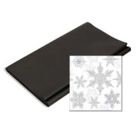 Papieren tafelkleed/tafellaken zwart inclusief kerst servetten   -