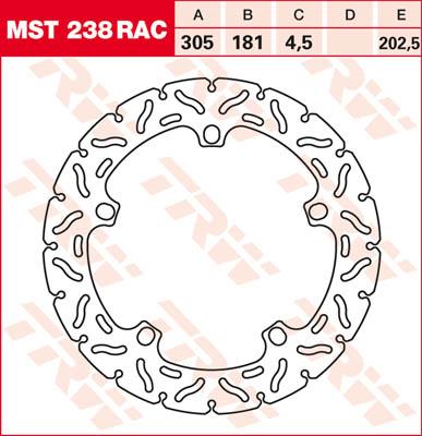 TRW Remschijf, remschijven voor de moto, MST238RAC
