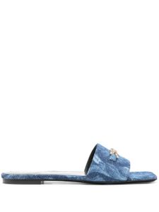 Versace claquettes en jean à plaque Medusa - Bleu