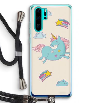 Vliegende eenhoorn: Huawei P30 Pro Transparant Hoesje met koord