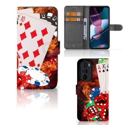 Motorola Edge 30 Pro | Wallet Case | met Pasjes | Casino