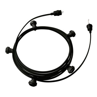Feestverlichting zwart 7.5m 5x E27 fitting