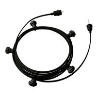Feestverlichting zwart 7.5m 5x E27 fitting