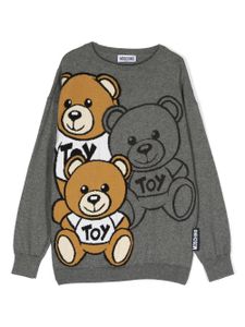 Moschino Kids Teddy Friends cotton-wool jumper - Gris