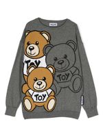 Moschino Kids pull Teddy Bear en intarsia - Gris - thumbnail