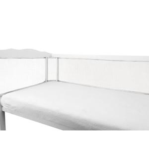 Baby Bed Omrander - Bedbumper - Hoofdbeschermer Mousseline Creme 210x28 cm