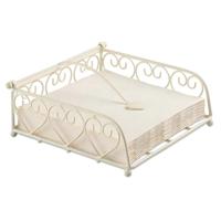 Servettenhouder - hartjes - wit - 18 x 18 x 7 cm - servethouder - houder voor servetten