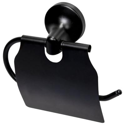 Haceka Aspen Toiletrolhouder - met klep - mat zwart 1209511