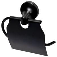 Haceka Aspen Toiletrolhouder - met klep - mat zwart 1209511