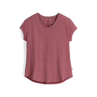 Royal Robbins Vacationer V-Nk S/S Shirt Dames Wild Rhubarb Str S