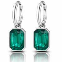 Cilla Jewels Oorringen Zilverkleurig Groen Kristal
