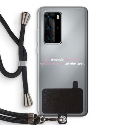 uw waarde daalt niet: Huawei P40 Pro Transparant Hoesje met koord