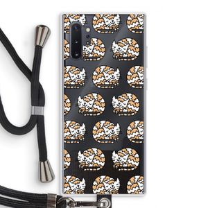 Slapende poes: Samsung Galaxy Note 10 Plus Transparant Hoesje met koord