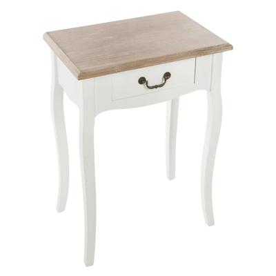 Bijzettafel/nachtkastje Palace - wit/naturel - MDF hout - 1 lade - 47 x 30 x 66 cm