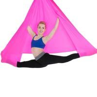 Huishoudelijke handstand elastische stretching touw antenne yoga hangmat set (Rose rood)