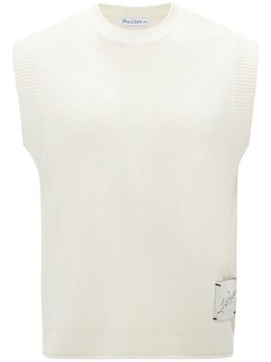 JW Anderson pull sans manches à patch logo - Blanc JW Anderson pull sans manches à patch logo - Blanc