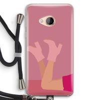 Pink boots: HTC U Play Transparant Hoesje met koord