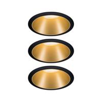 Paulmann Cole Coin 93404 Inbouwlamp Set van 3 stuks Energielabel 2021: n.v.t. 6 W Warmwit Zwart, Goud