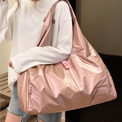 Zachte nylon doek schouder sport Gym yoga handtas (Rose goud)