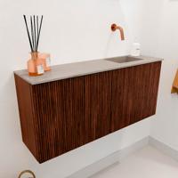 Toiletmeubel Mondiaz Joya Dlux | 90 cm | Meubelkleur Ruby | Faye wastafel Saba Wasbak Rechts | Zonder kraangat(en)