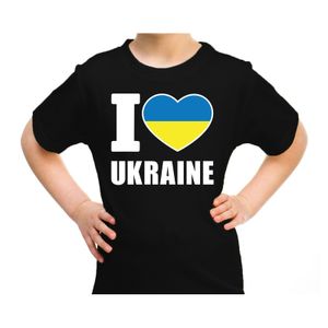 I love Ukraine t-shirt Oekraine zwart voor kids